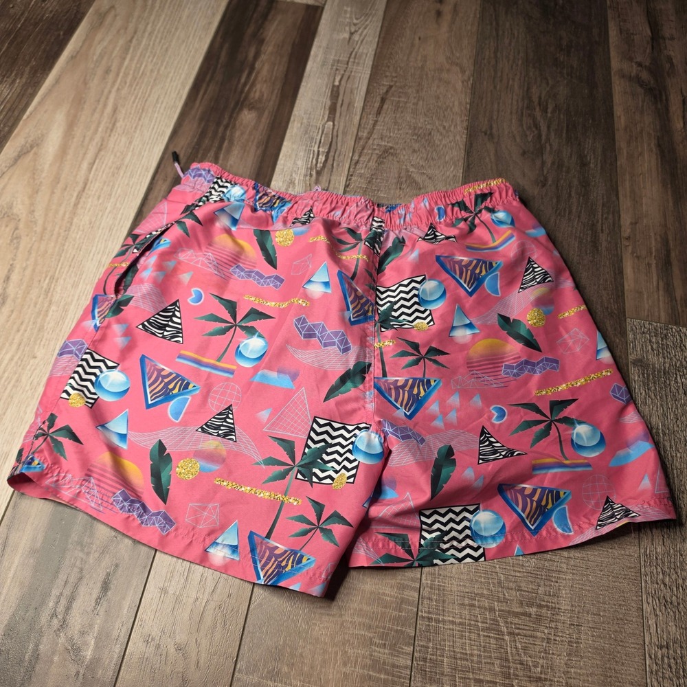 Broken Threads Swim Trunks Mens Large Pink Retro Vaporwave Excellent Shorts